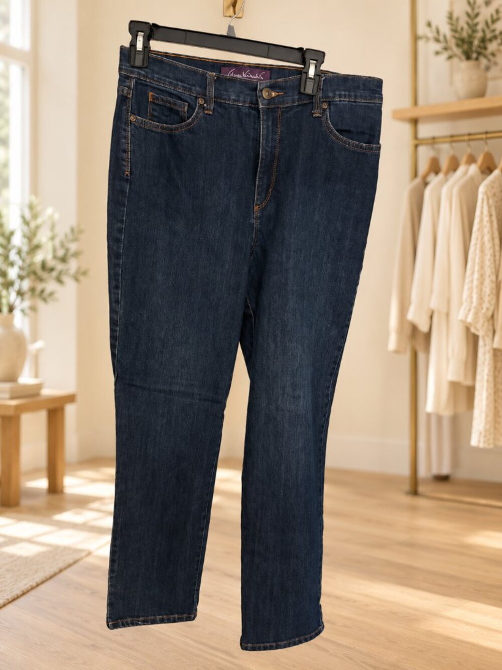 Gloria Vanderbilt Amanda Dark Wash Jeans Size 12 Average